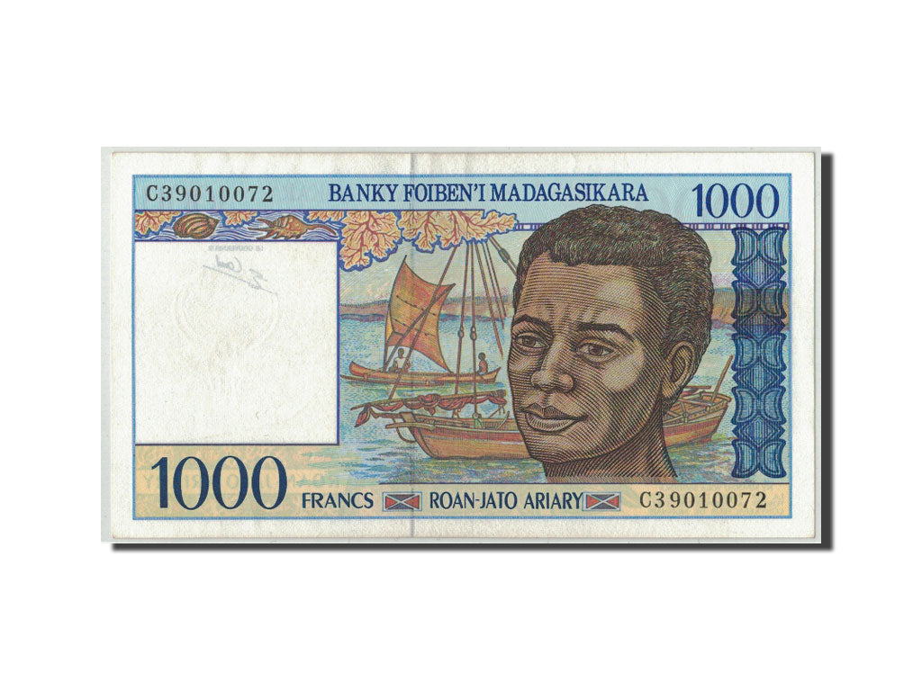 Banknote, Madagascar, 1000 Francs = 200 Ariary, Undated (1994), KM:76a