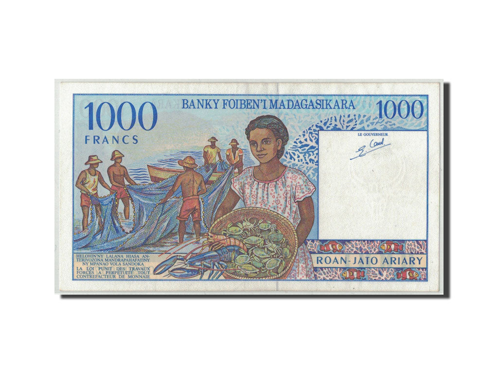 Banknote, Madagascar, 1000 Francs = 200 Ariary, Undated (1994), KM:76a