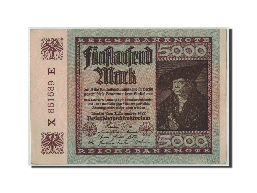 Banknote, Germany, 5000 Mark, 1922, 1922-12-02, KM:81b, EF(40-45)
