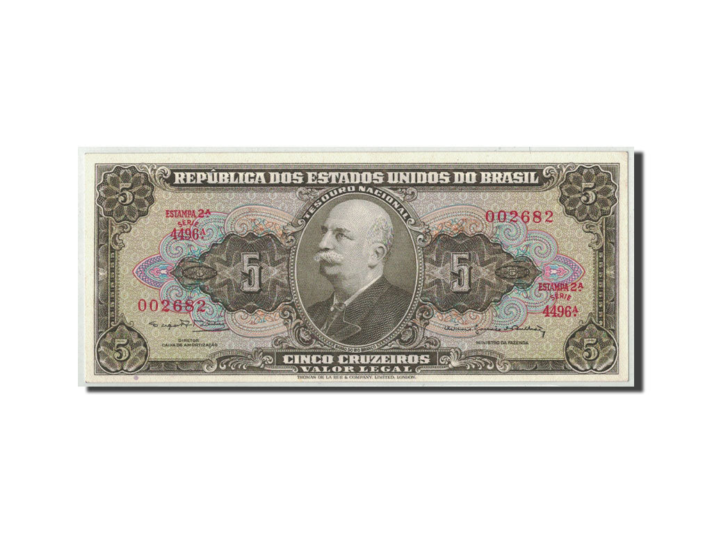 Billet, Brésil, 5 Cruzeiros, Undated (1962-64), KM:176d, SPL