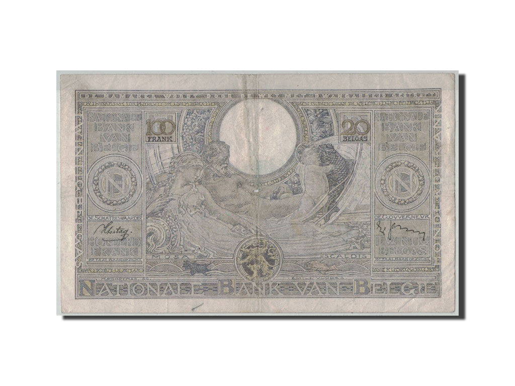 Banknote, Belgium, 100 Francs-20 Belgas, 1939, 1939-02-28, KM:107, VF(20-25)