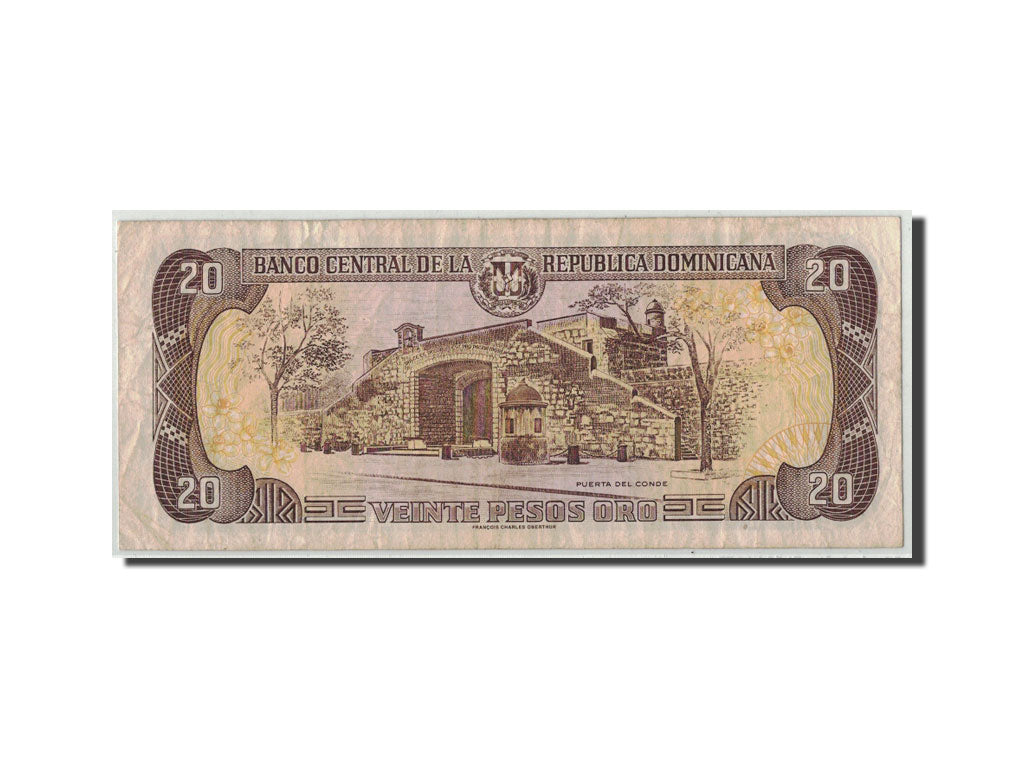 Billete, 20 Pesos Oro, 1998, República Dominicana, KM:154b, BC