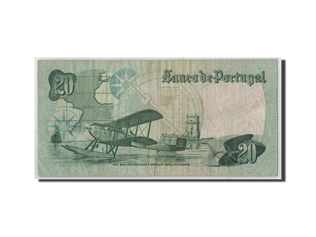 Geldschein, Portugal, 20 Escudos, 1978, 1978-10-04, KM:176b, SGE+