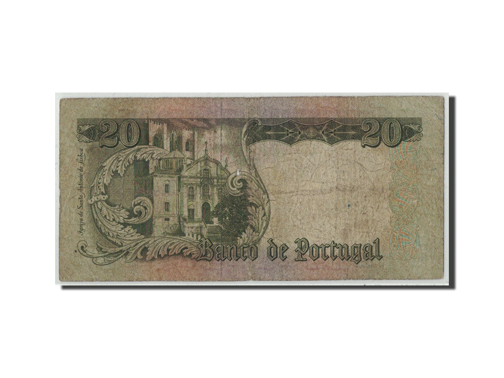 Banknote, Portugal, 20 Escudos, 1964, 1964-05-26, KM:167b, VG(8-10)
