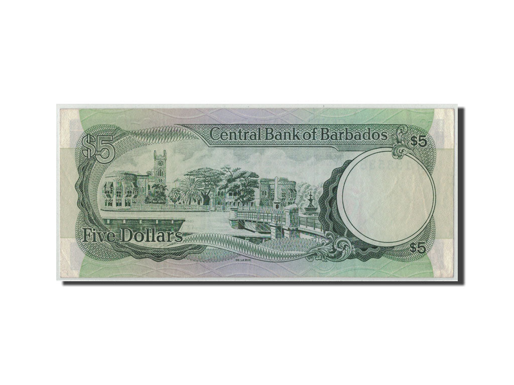 Banconote, Barbados, 5 Dollars, Undated (1975), KM:32a, SPL-