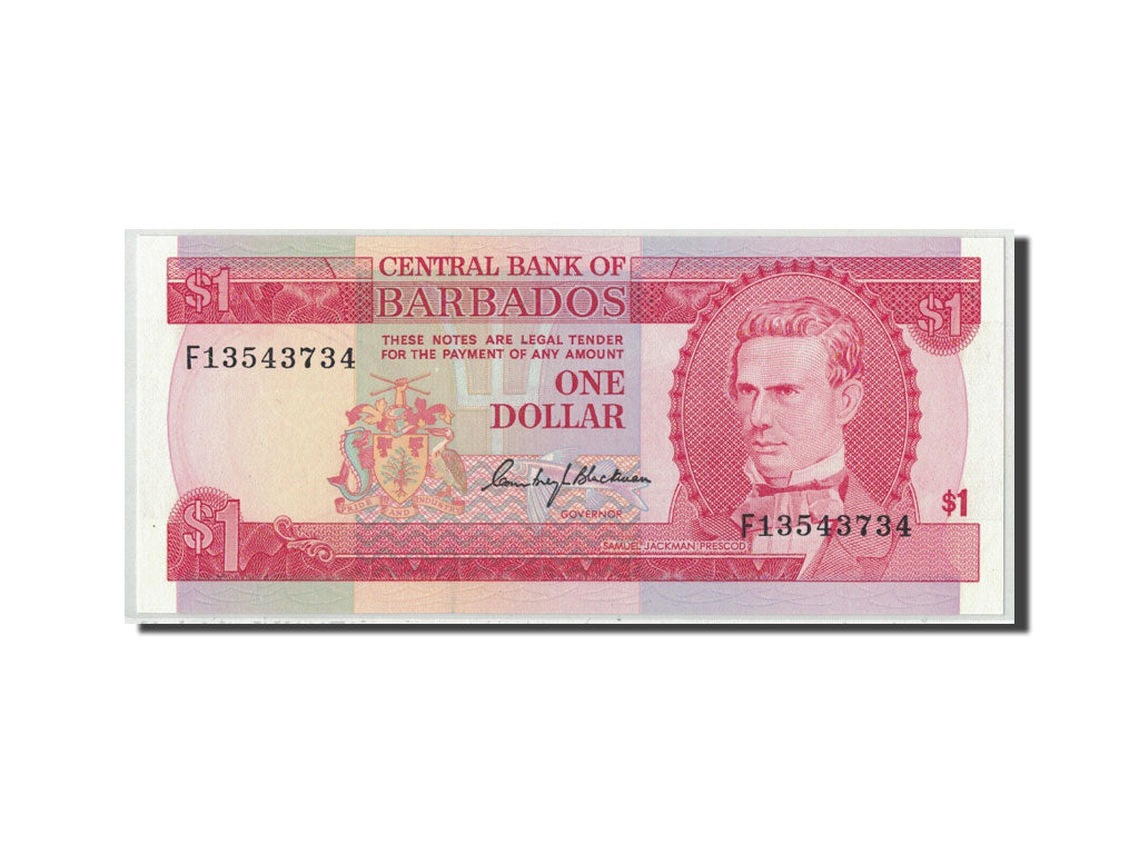 Biljet, Barbados, 1 Dollar, Undated (1973), KM:29a, NIEUW