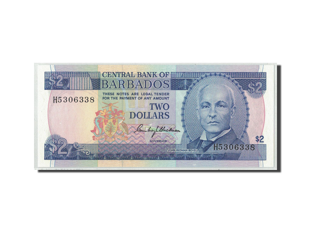 Banknot, Barbados, 2 Dollars, Undated (1980), KM:30a, UNC(65-70)
