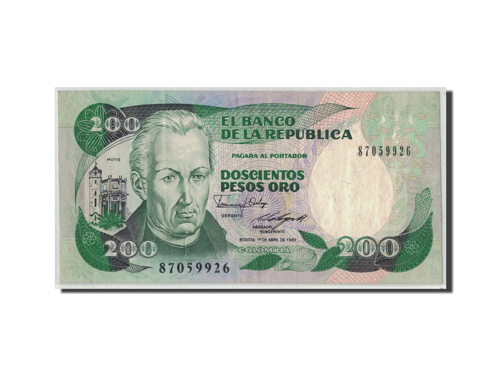 Geldschein, Kolumbien, 200 Pesos Oro, 1989, 1989-04-01, KM:429d, S