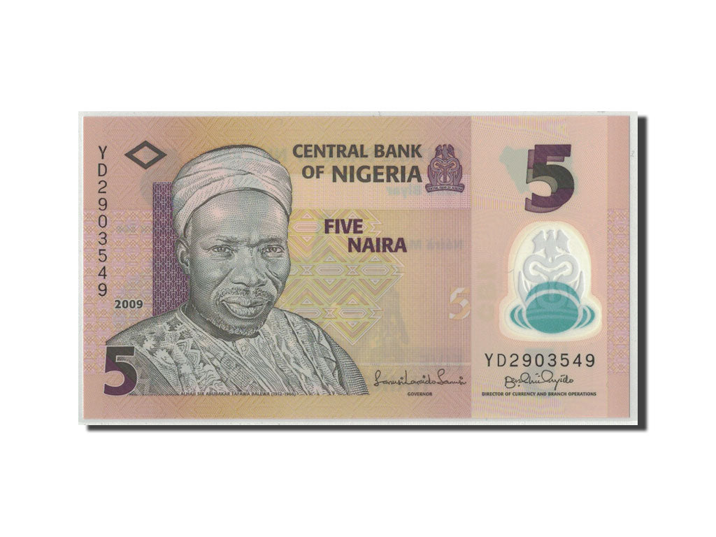 Biljet, Nigeria, 5 Naira, 2009, KM:38, NIEUW