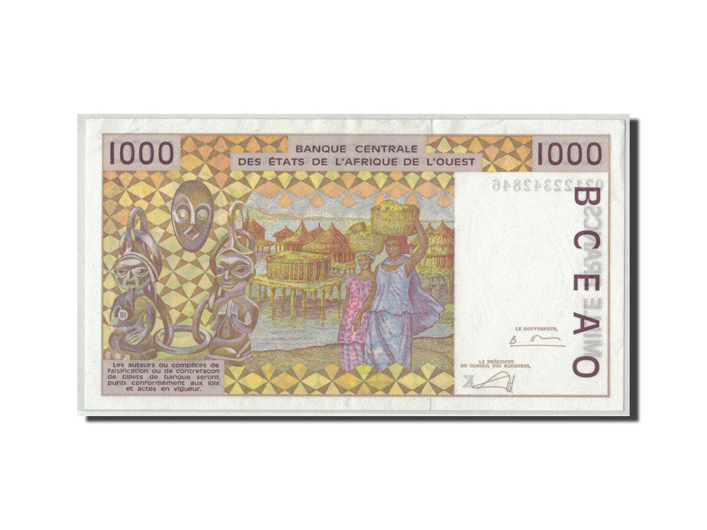 Banknote, West African States, 1000 Francs, 2002, KM:711Ke, AU(55-58)