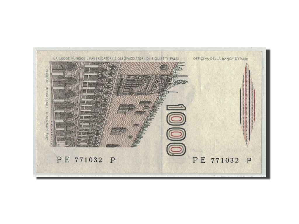 Biljet, Italië, 1000 Lire, 1982, 1982-01-06, KM:109b, SUP