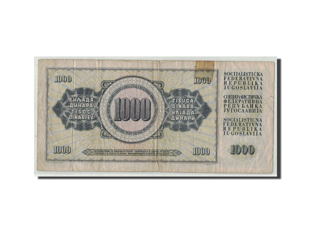 Banconote, Iugoslavia, 1000 Dinara, 1981, KM:92b, 1981-11-04, B