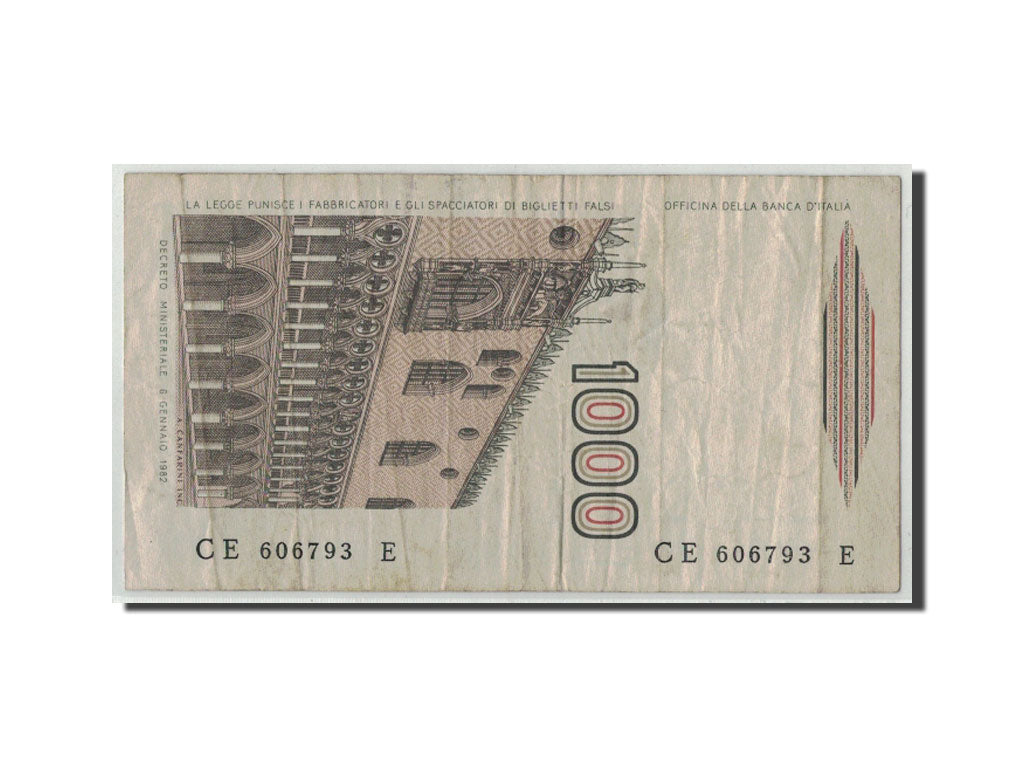 Banknote, Italy, 1000 Lire, 1982, 1982-01-06, KM:109b, VG(8-10)