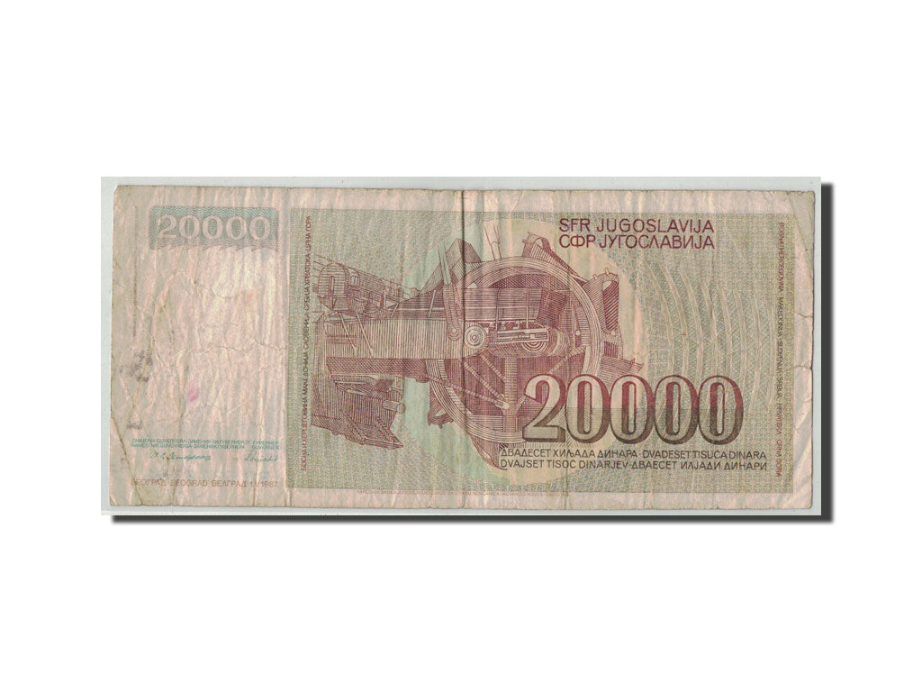 Billet, Yougoslavie, 20,000 Dinara, 1987, 1987-05-01, KM:95, B