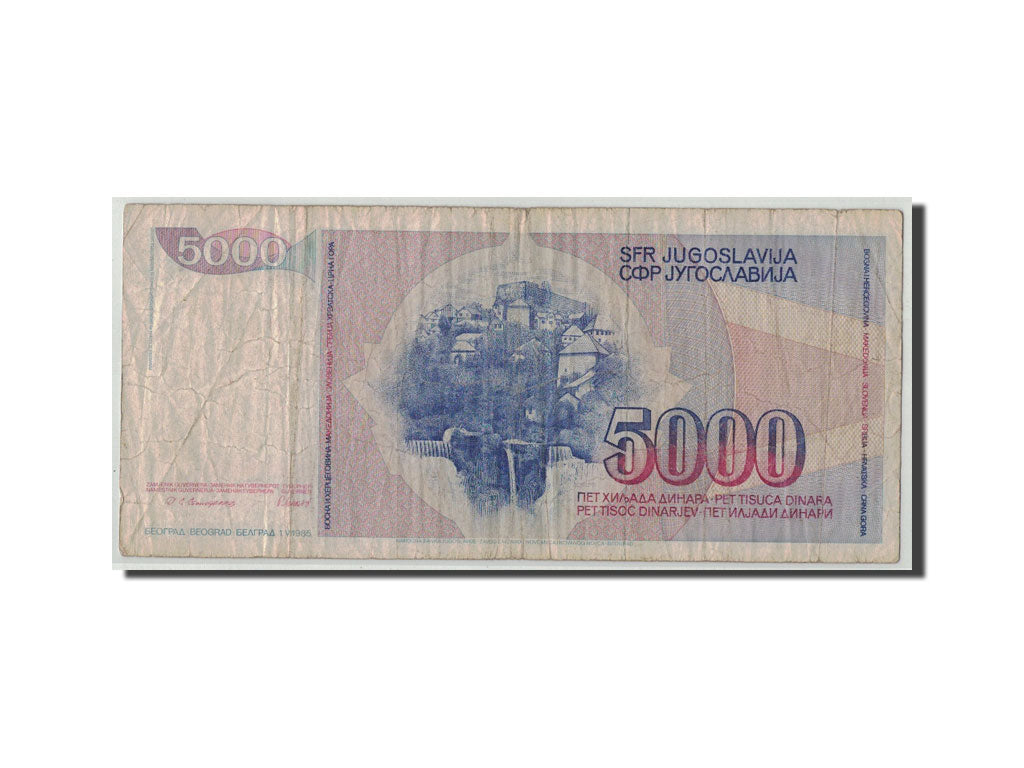 Banconote, Iugoslavia, 5000 Dinara, 1985, KM:93a, 1985-05-01, B