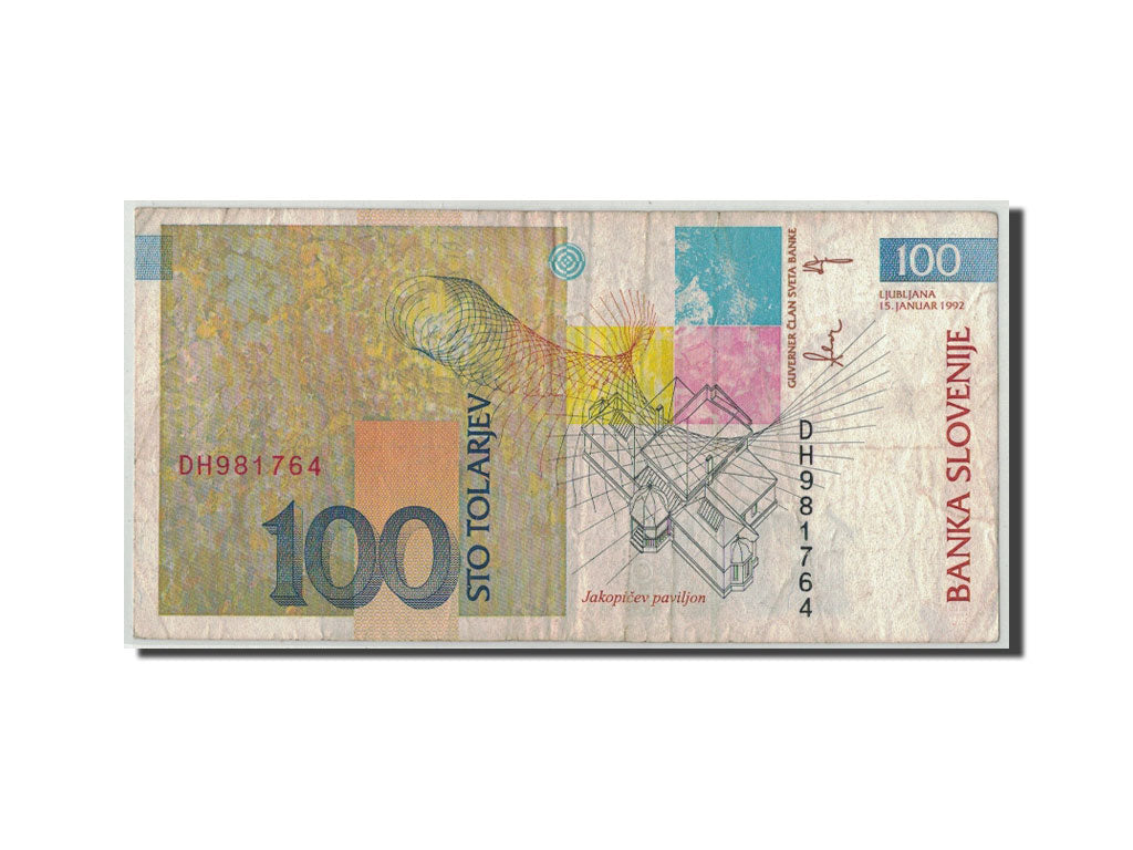 Banknote, Slovenia, 100 Tolarjev, 1992, 1992-01-15, KM:14A, VG(8-10)
