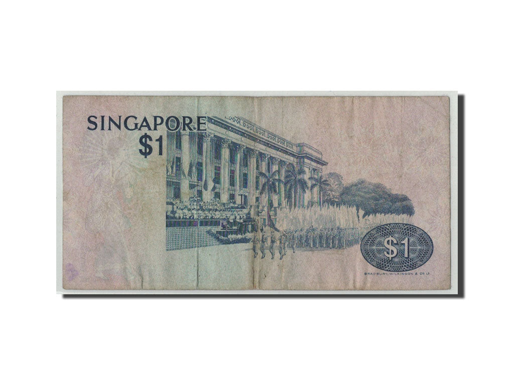 Banknot, Singapur, 1 Dollar, Undated (1976), KM:9, VG(8-10)