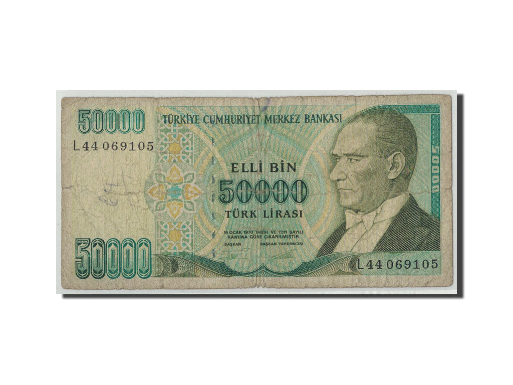 Geldschein, Türkei, 50,000 Lira, 1970, 1970-01-14, KM:203a, SGE