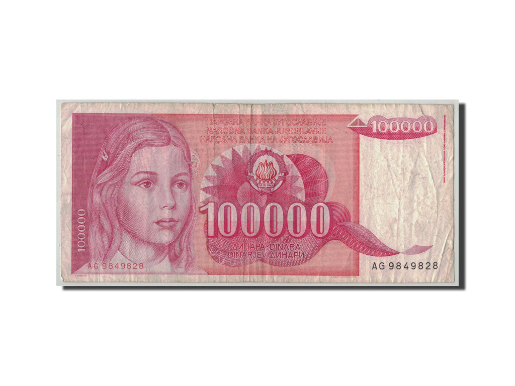 Banconote, Iugoslavia, 100,000 Dinara, 1989, KM:97, 1989-05-01, B