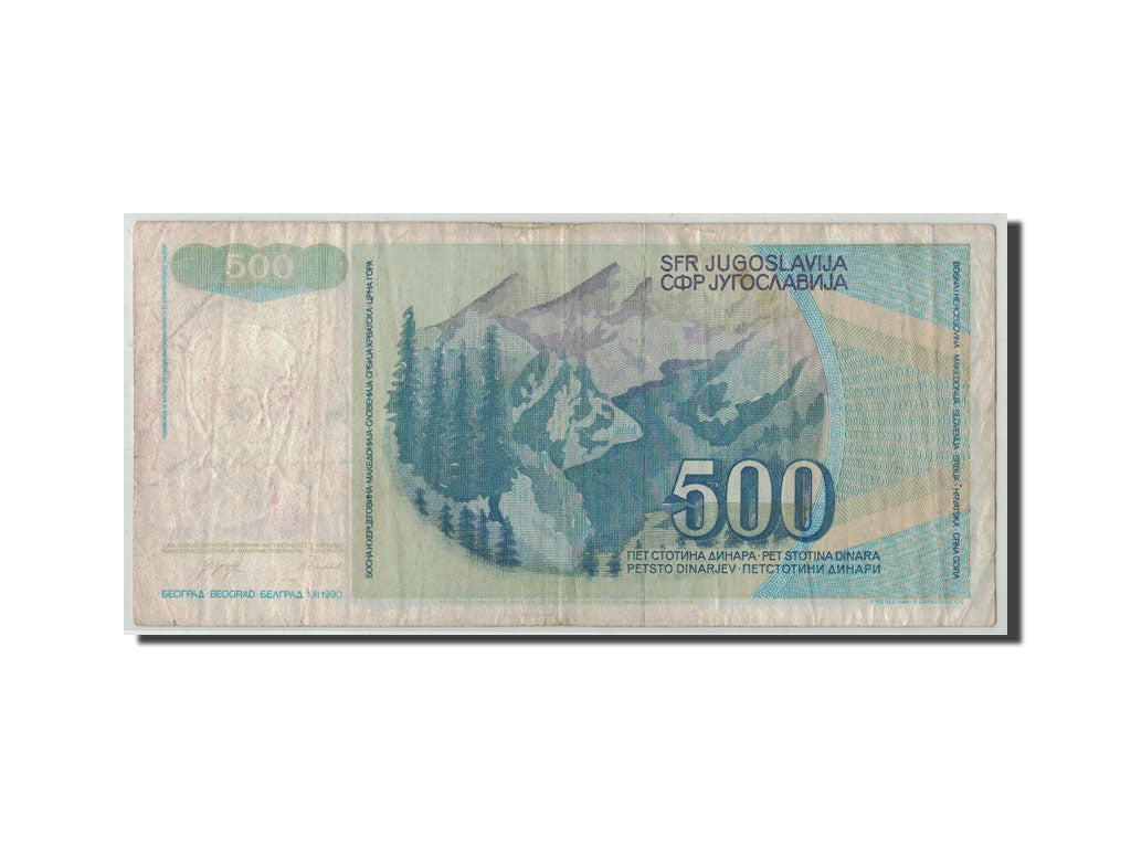 Banknote, Yugoslavia, 500 Dinara, 1990, 1990-03-01, KM:106, VG(8-10)