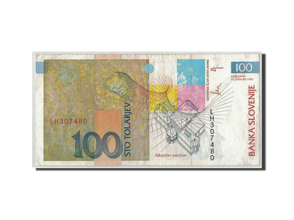 Banknote, Slovenia, 100 Tolarjev, 1992, 1992-01-15, KM:14A, VF(30-35)