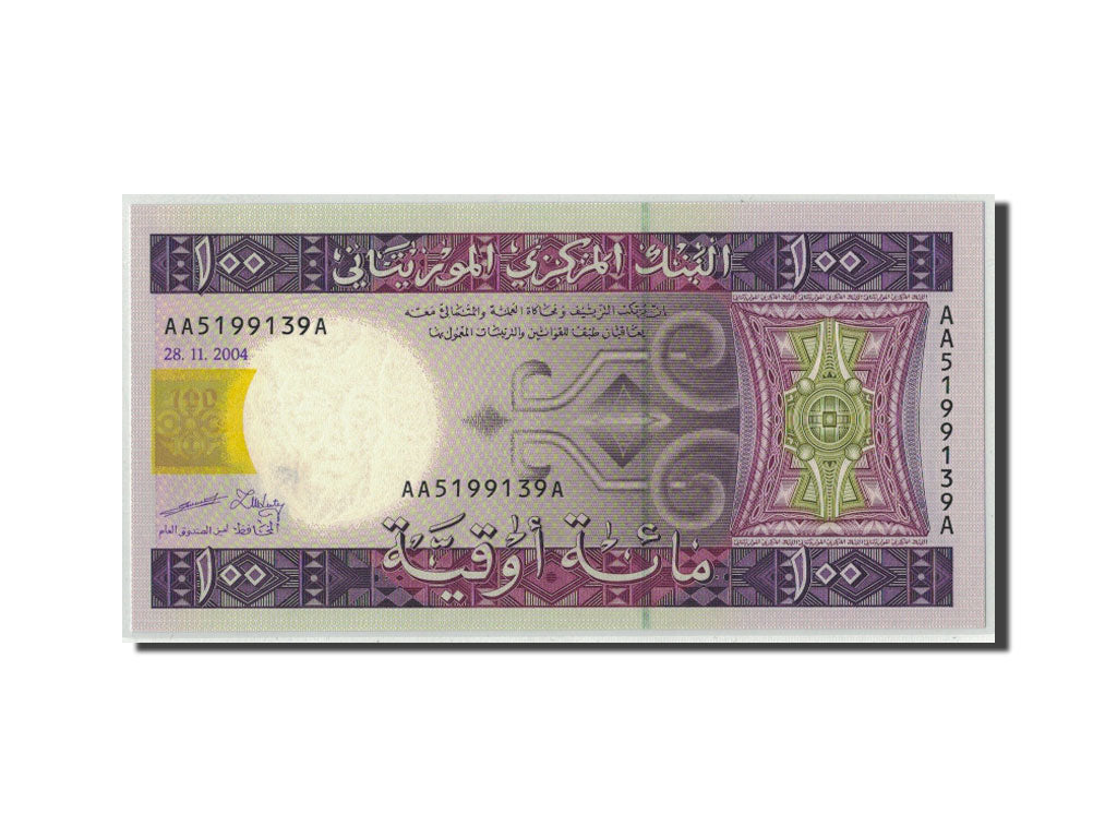 Billet, Mauritanie, 100 Ouguiya, 2004, 2004-11-28, KM:10a, NEUF