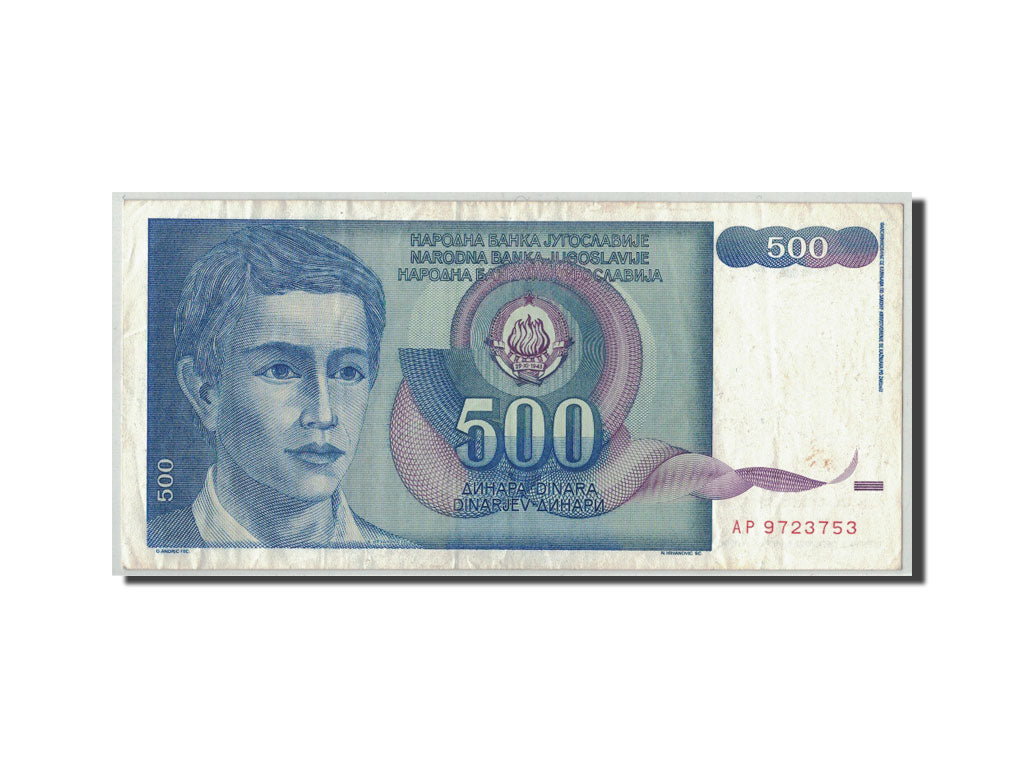 Banknote, Yugoslavia, 500 Dinara, 1990, 1990-03-01, KM:106, VF(20-25)