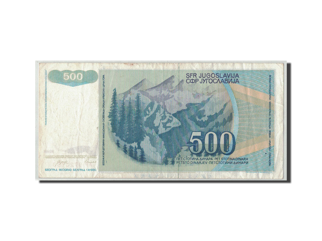 Banknote, Yugoslavia, 500 Dinara, 1990, 1990-03-01, KM:106, VF(20-25)