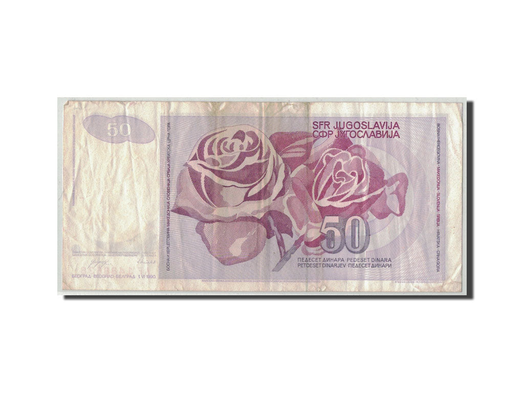 Banconote, Iugoslavia, 50 Dinara, 1990, KM:104, 1990-06-01, B+