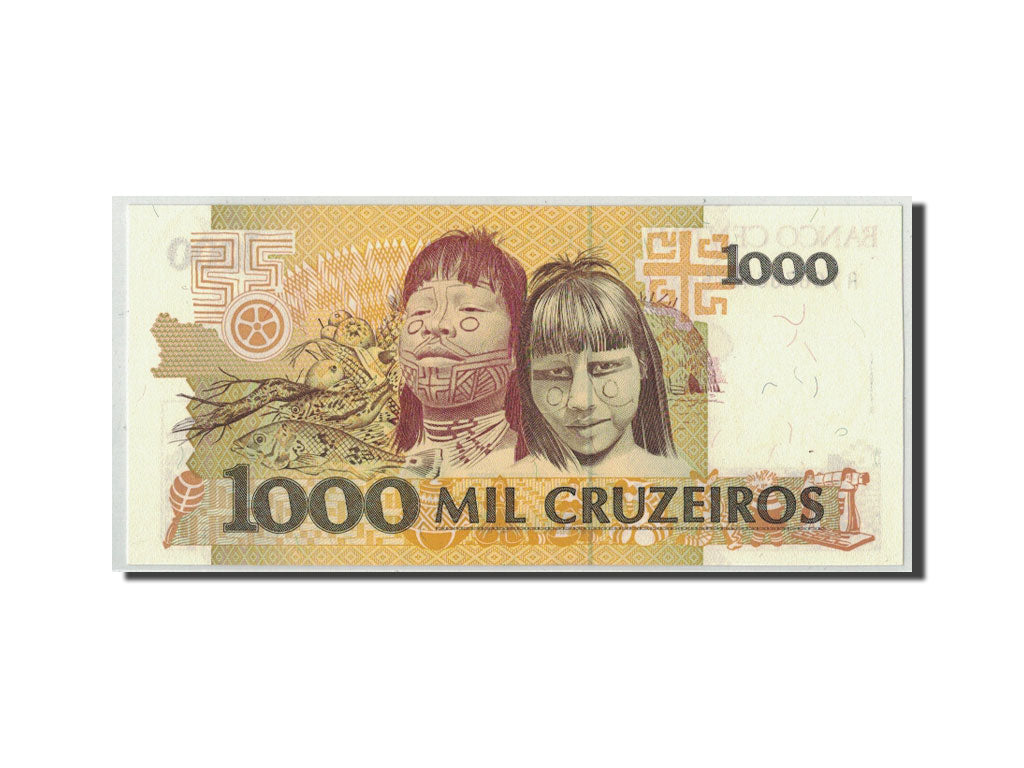 Biljet, Brazilië, 1000 Cruzeiros, Undated (1991), KM:231c, NIEUW