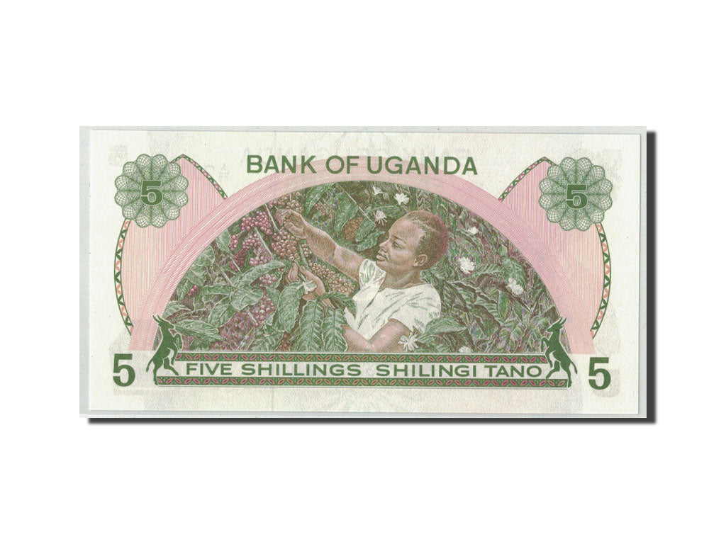 Banknote, Uganda, 5 Shillings, Undated (1982), KM:15, UNC(65-70)