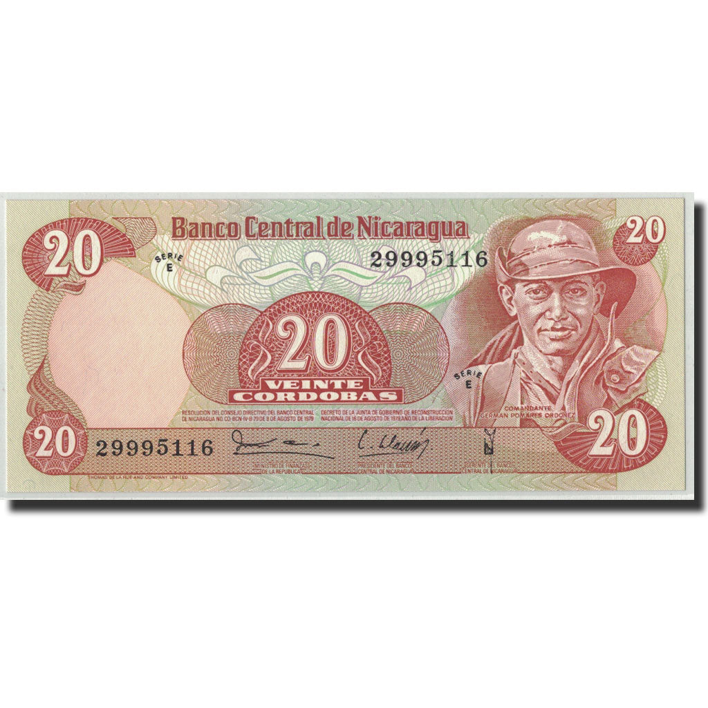 Biljet, Nicaragua, 20 Cordobas, D.1979, KM:135, NIEUW