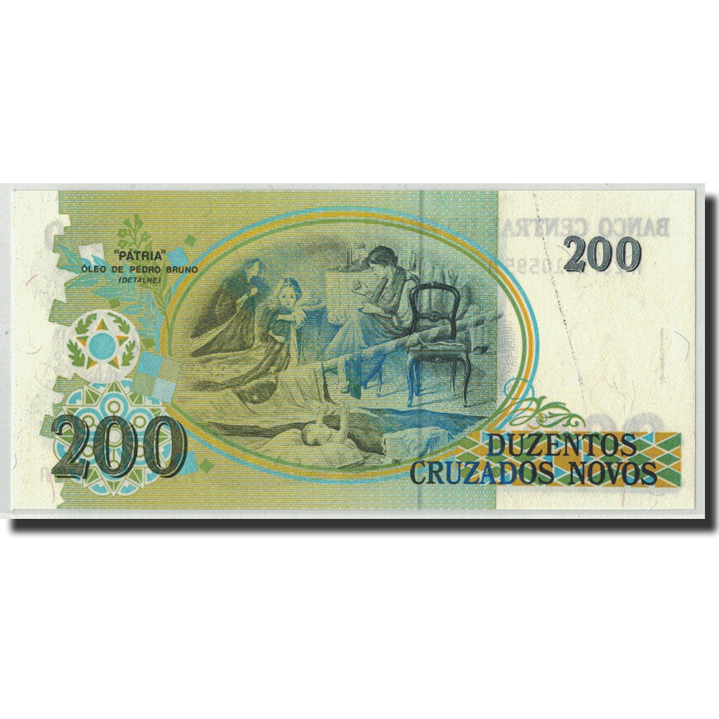 Billet, Brésil, 200 Cruzeiros on 200 Cruzados Novos, Undated (1990), KM:225b