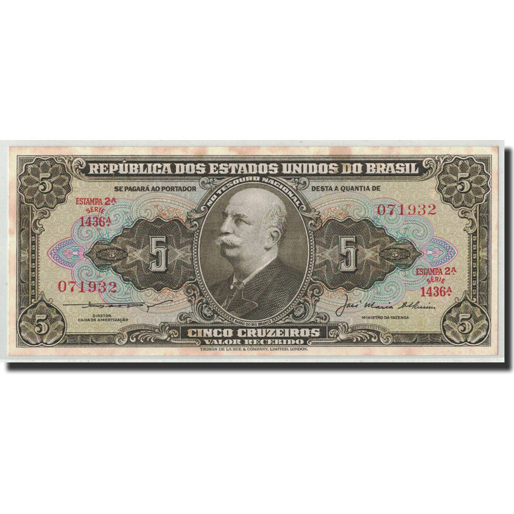 Billet, Brésil, 5 Cruzeiros, Undated (1953-59), KM:158c, SPL