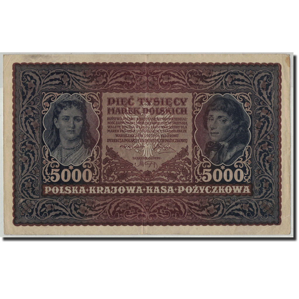 Banknote, Poland, 5000 Marek, 1920, 1920-02-07, KM:31, EF(40-45)