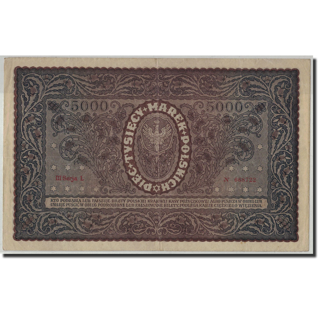 Banknote, Poland, 5000 Marek, 1920, 1920-02-07, KM:31, EF(40-45)