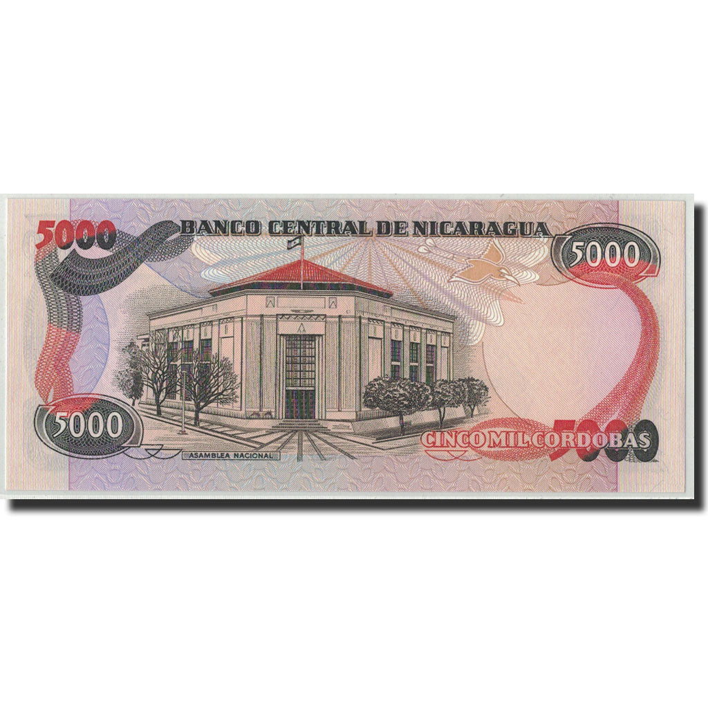 Biljet, Nicaragua, 5000 Cordobas, 1985, 11.6.1985, KM:146, NIEUW