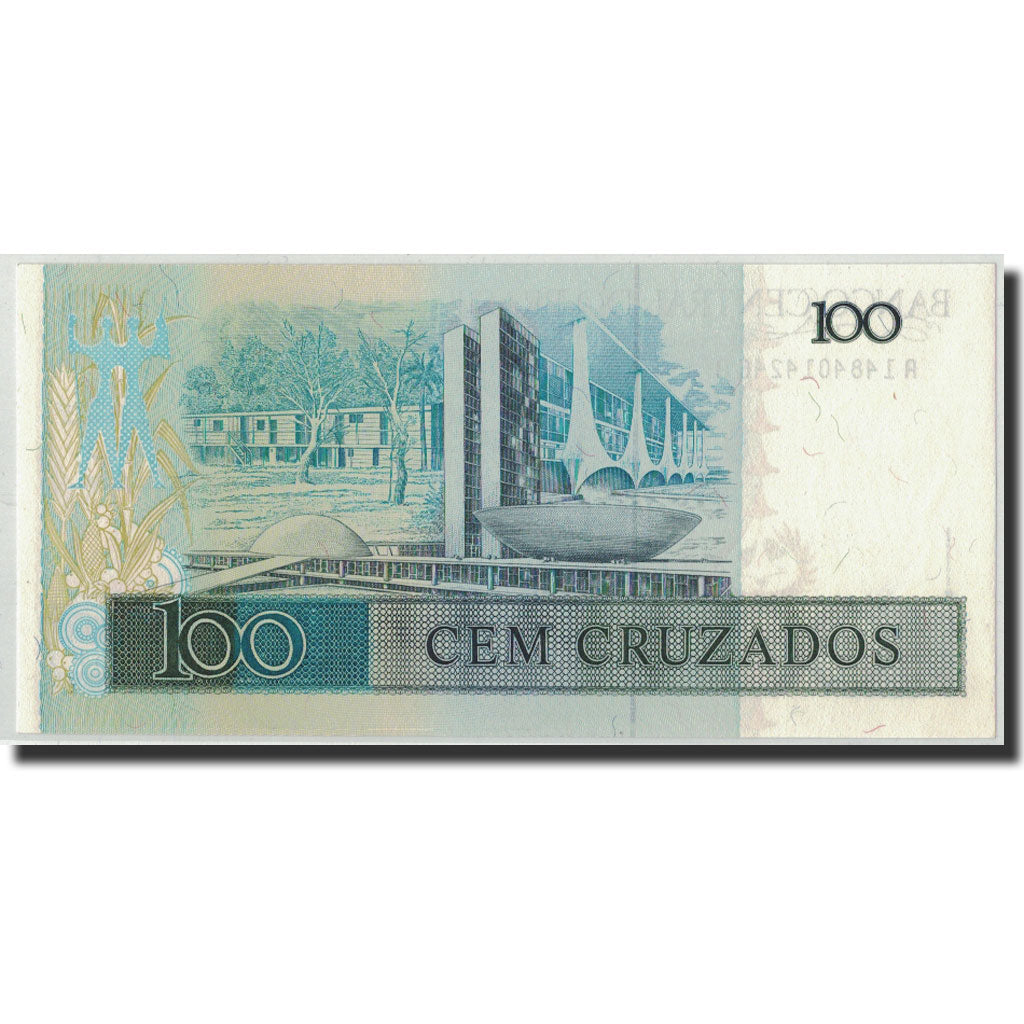 Banknote, Brazil, 100 Cruzados, Undated (1987), KM:211b, UNC(65-70)