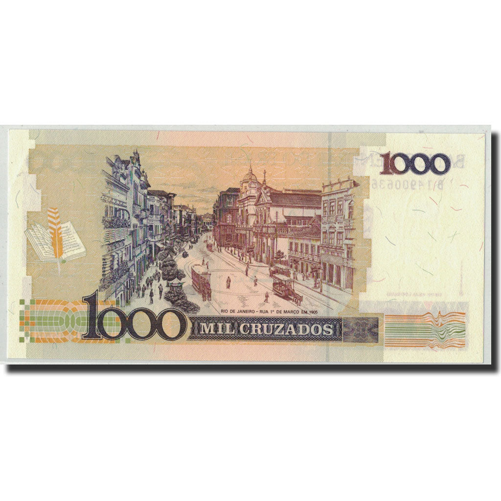 Billet, Brésil, 1 Cruzado Novo on 1000 Cruzados, Undated (1989), KM:216b, SPL
