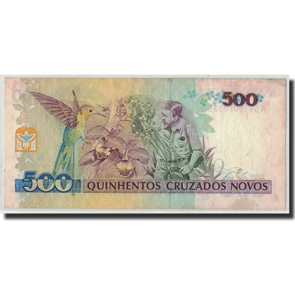Banconote, Brasile, 500 Cruzeiros on 500 Cruzados Novos, Undated (1990)