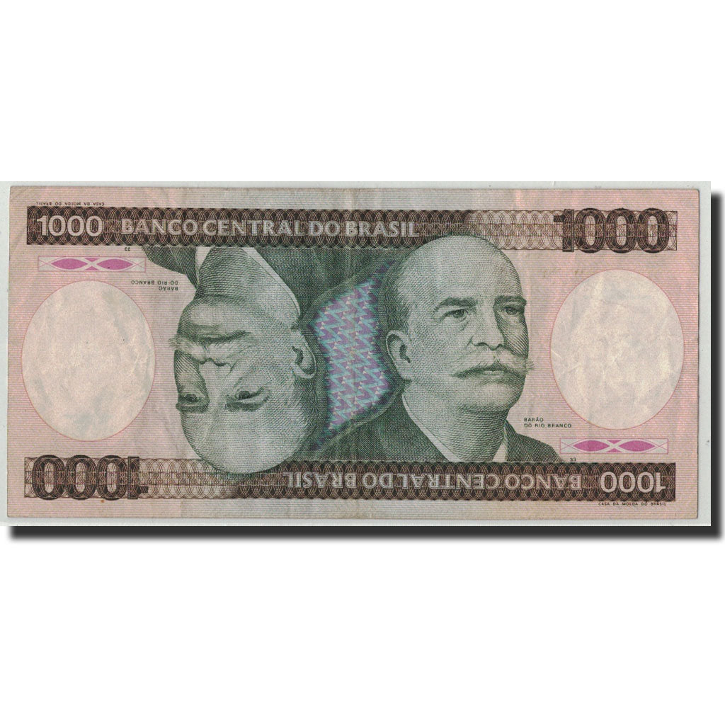 Billet, Brésil, 1000 Cruzeiros, Undated (1985), KM:201c, B+