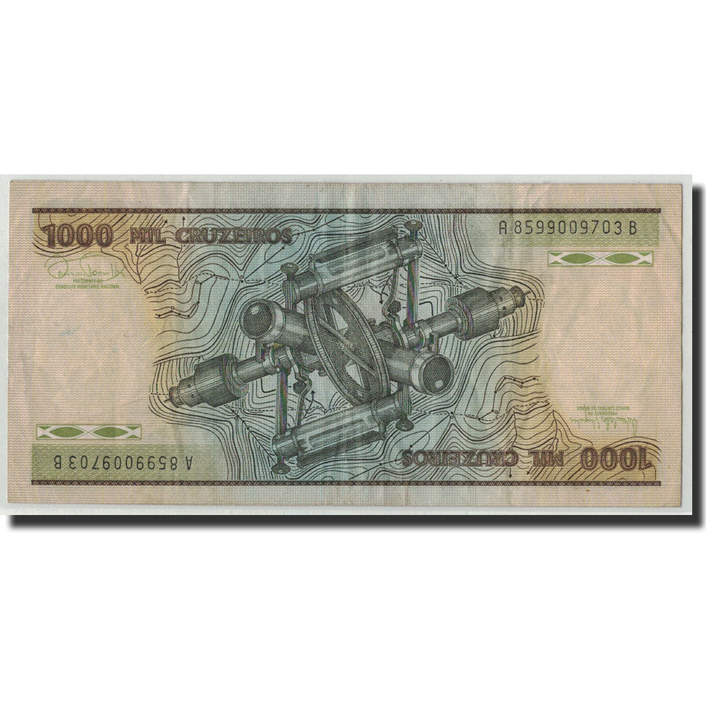 Billet, Brésil, 1000 Cruzeiros, Undated (1985), KM:201c, B+