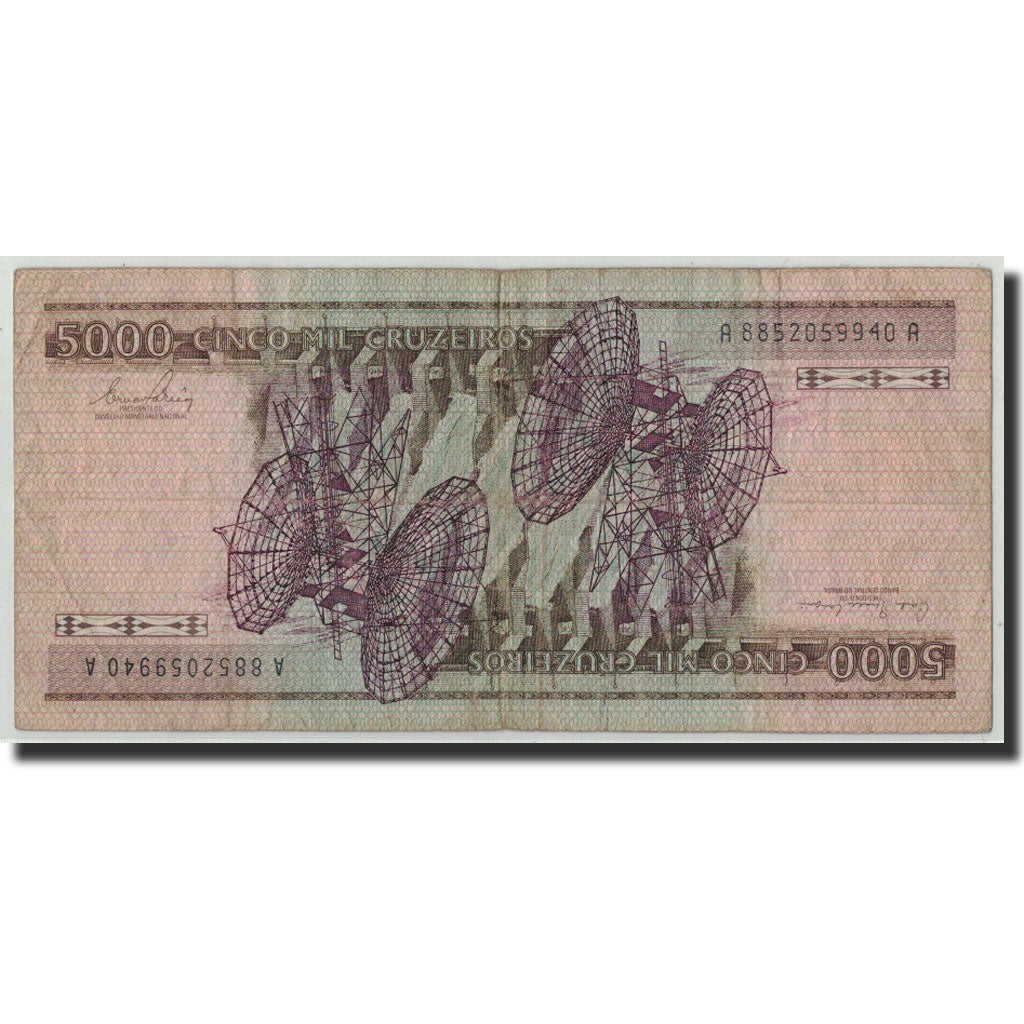 Billet, Brésil, 5000 Cruzeiros, undated (1981), KM:202a, B+