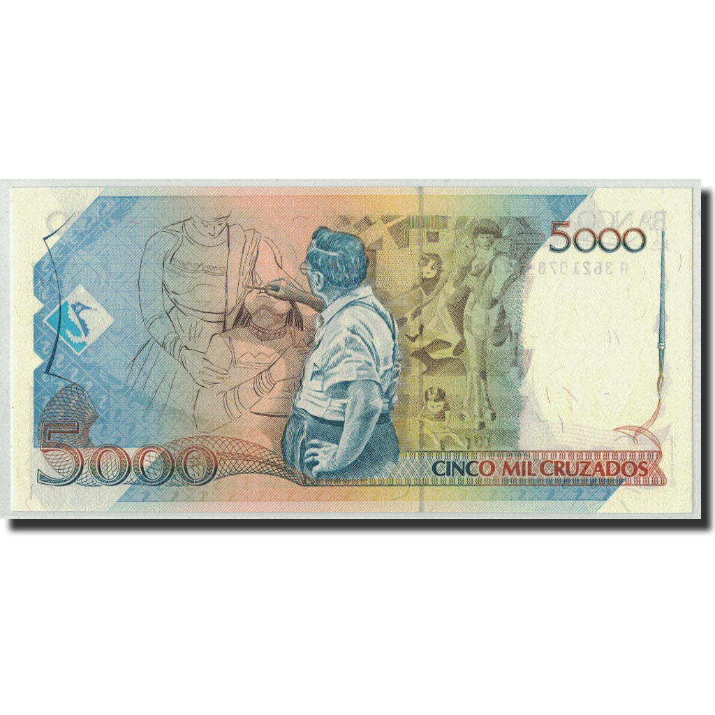 Billet, Brésil, 5 Cruzados Novos on 5000 Cruzados, Undated (1989), KM:217b