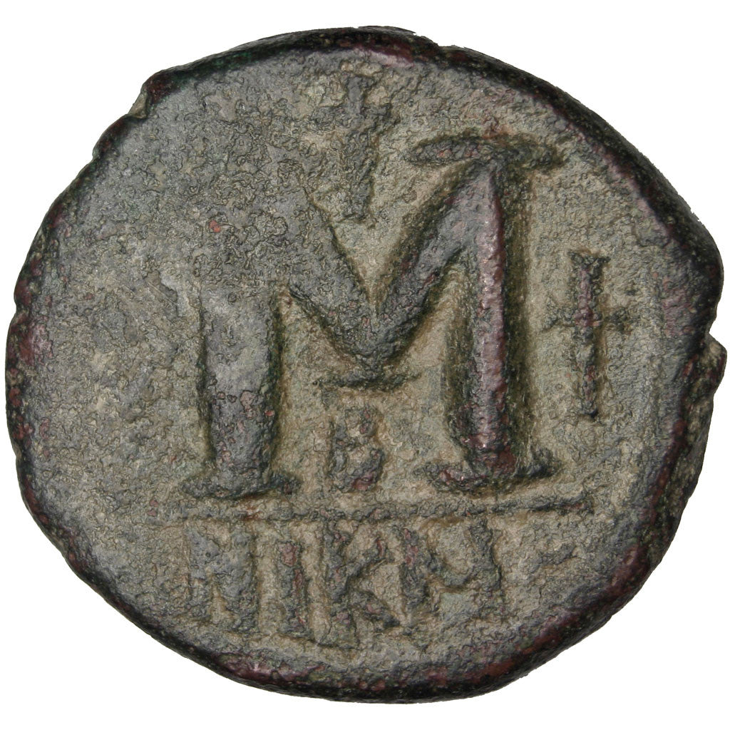Moneda, Justinian I, Follis, Kyzikos, BC+, Cobre, Sear:198 ou 199