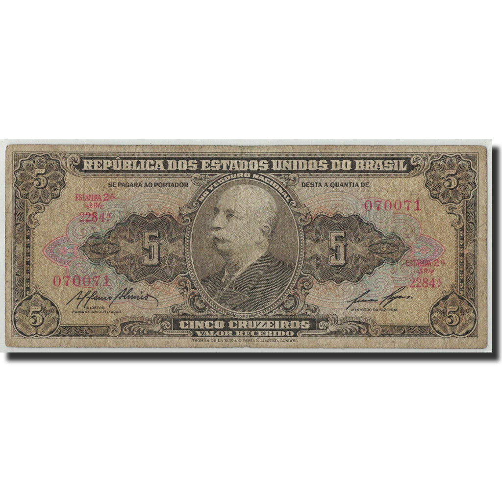 Billet, Brésil, 5 Cruzeiros, Undated (1953-59), KM:158e, B