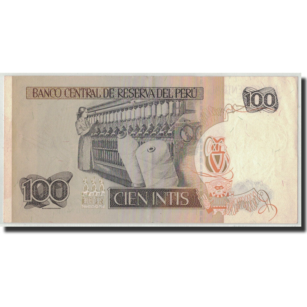 Banconote, Perù, 100 Intis, 1987, KM:133, 1987-06-26, BB+