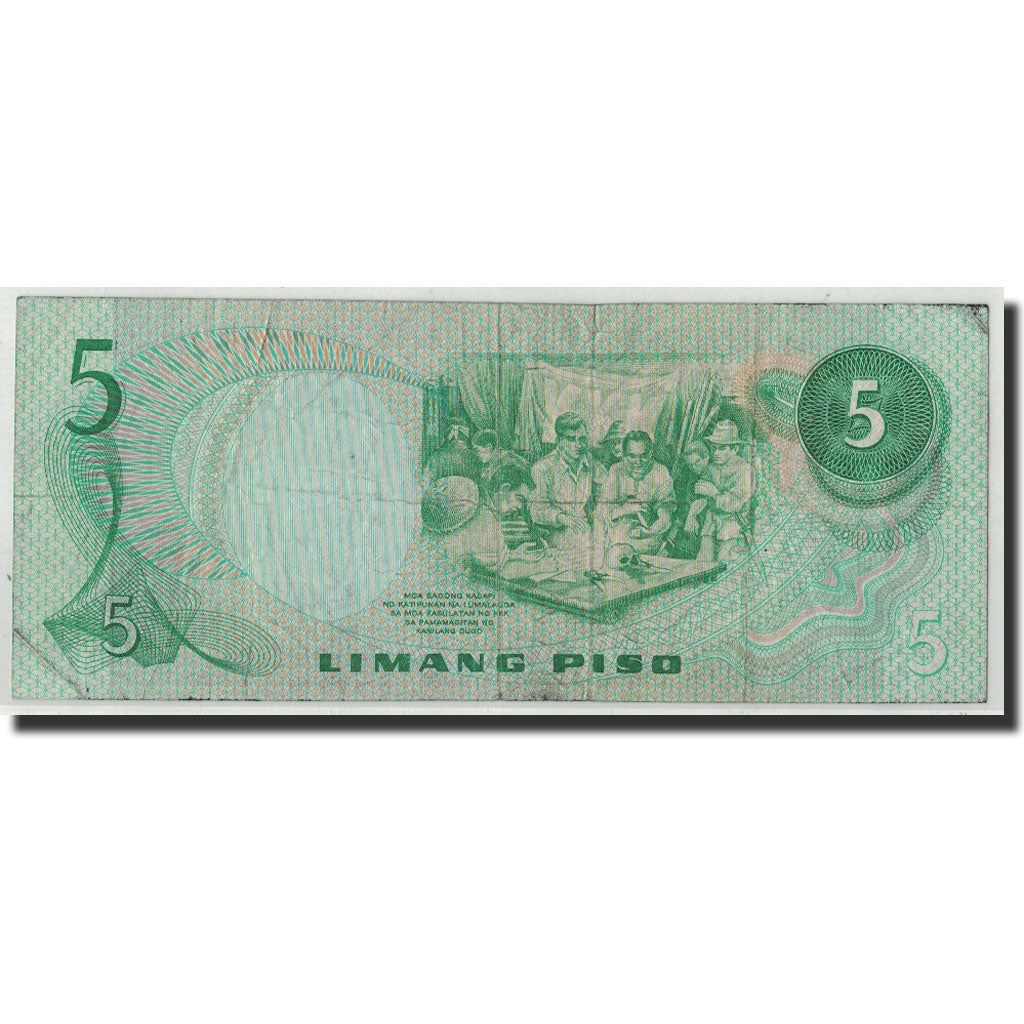 Banknote, Philippines, 5 Piso, Undated, KM:160a, VG(8-10)