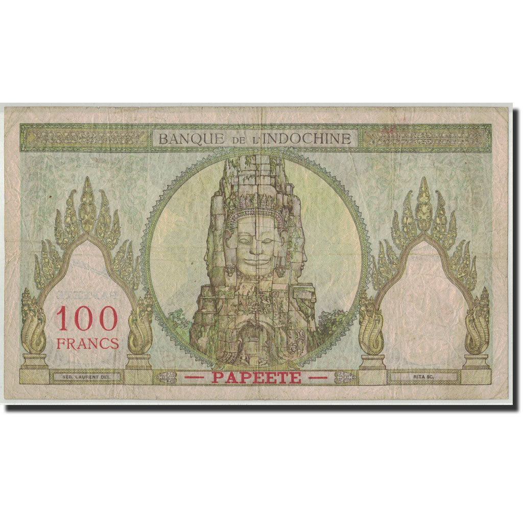 Banknote, Tahiti, 100 Francs, Undated (1939-65), KM:14d, VF(20-25)