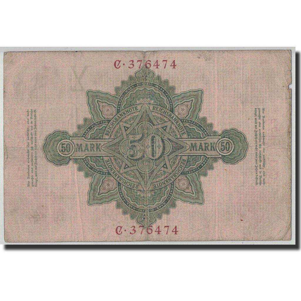 Banknote, Germany, 50 Mark, 1906, 1906-03-10, KM:26a, VF(20-25)